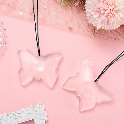 Butterfly Glass Hanging Suncatchers HJEW-WH20019-10B-1