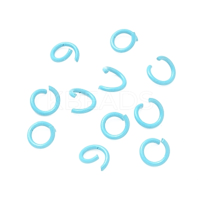 Spray Painted Iron Open Jump Rings IFIN-F149-F15-1