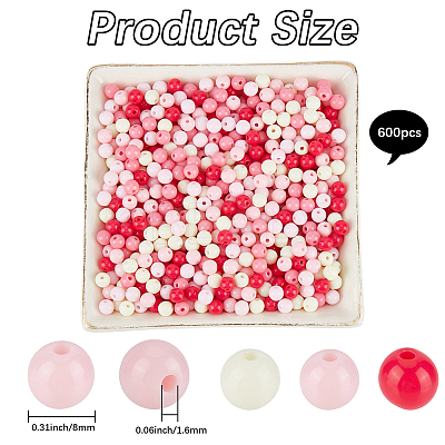 Opaque Acrylic Beads SACR-PA0001-04B-05-1