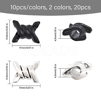 20Pcs 2 Colors Alloy European Beads FIND-CA0007-56-1