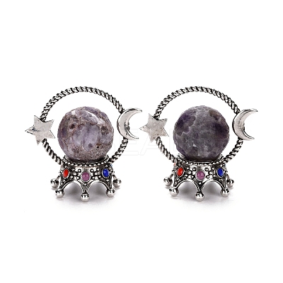 Natural Amethyst Sphere Display Decorations DJEW-G032-03AS-01-1