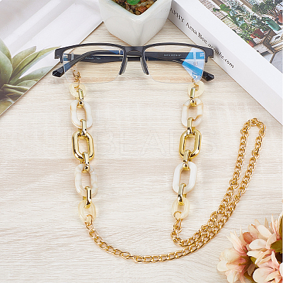 1Pc Acrylic with Alloy Oval Link Chains Neck Strap for Eyeglasses AJEW-CN0003-60A-1