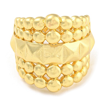 Rack Plating Brass Pyramid Open Cuff Rings RJEW-Q784-03G-1