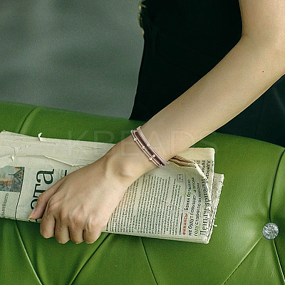 18Pcs 6 Colors Stainless Steel Satellite Chains Stretch Bracelets Set for Women BJEW-BC0001-27-1