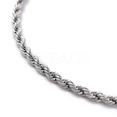 Non-Tarnish 304 Stainless Steel Rope Chain Necklaces NJEW-I245-01A-P-1