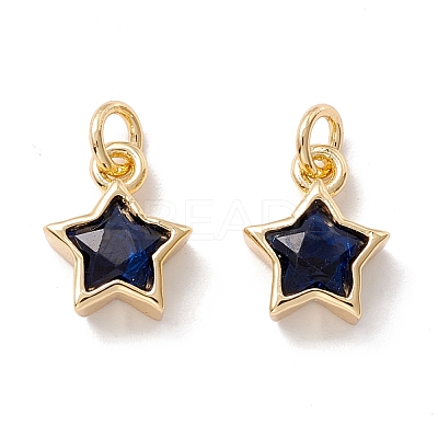 Brass Cubic Zirconia Charms FIND-Z005-02-1
