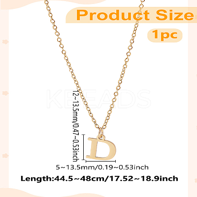 304 Stainless Steel Letter Pendant Necklaces NJEW-LP0001-53D-G-1