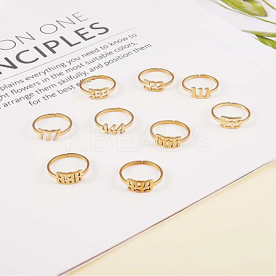 Number Pendant Necklace & Open Cuff Ring JX196A-1