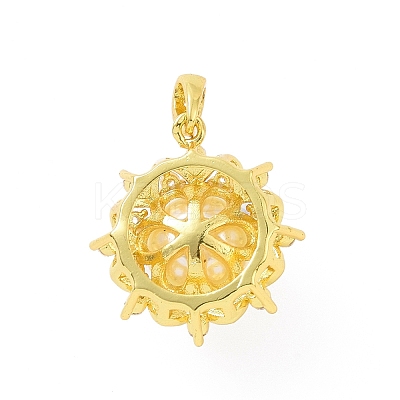 Eco-friendly Rack Plating Brass Micro Pave Cubic Zirconia Pendants KK-F843-17G-1
