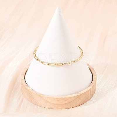 201 Stainless Steel Paperclip Chains Bracelets for Women BJEW-G767-01E-G-1