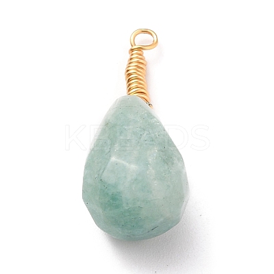 Wire Wrapped Faceted Natural Green Aventurine & Amethyst & Lapis Lazuli & Labradorite Pendants PALLOY-JF00542-1