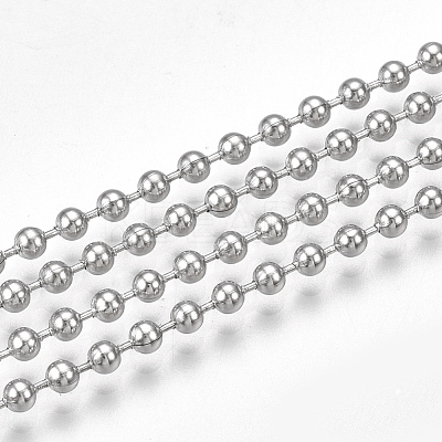 Non-Tarnish 3.28 Feet 304 Stainless Steel Ball Chains X-CHS-S005-05B-1