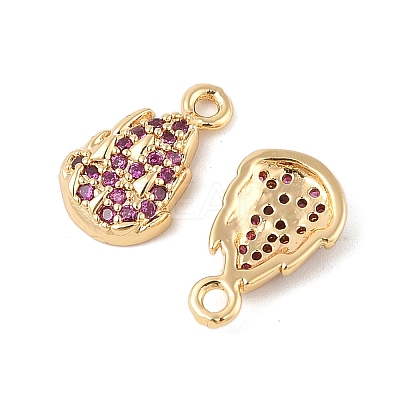 Brass Micro Pave Cubic Zirconia Pendants KK-R219-11G-1