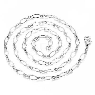 Brass Cable Chains Necklace Making MAK-S072-16B-P-1