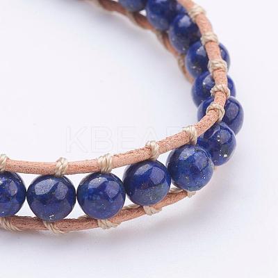 Cowhide Leather Cord Bracelets BJEW-JB03279-1