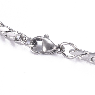 Tarnish Resistant Men's 304 Stainless Steel Cuban Link Chain Bracelets LS-BJEW-G631-07P-1