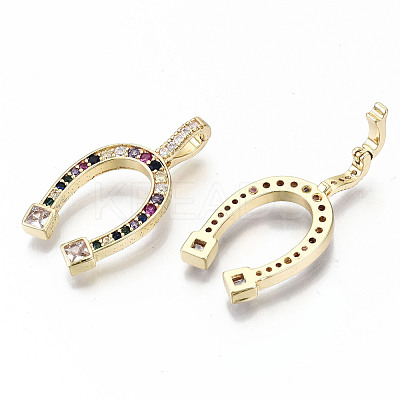 Brass Micro Pave Colorful Cubic Zirconia Pendants ZIRC-S067-216-NF-1