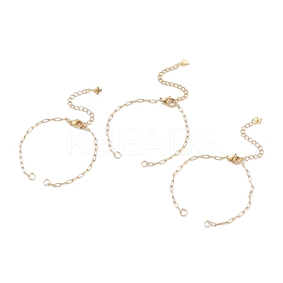 Half Finished 304 Stainless Steel Paperclip Chains Connector Bracelet Makings AJEW-JB01129-1
