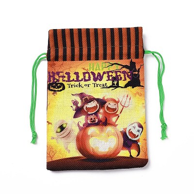 Halloween Cotton Cloth Storage Pouches ABAG-A005-01A-1