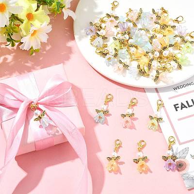 70Pcs 7 Style Acrylic & Alloy Pendant Decorations HJEW-FS00066-1