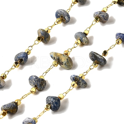 Handmade Natural Lapis Lazuli Chip Beaded Chains CHC-F020-10G-07-1