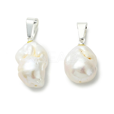 Natural Edison Baroque Keshi Pearl Pendants PALLOY-JF05628-1