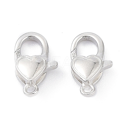 Anti-Tarnish Rhodium Plated 925 Sterling Silver Lobster Claw Clasps STER-K173-16P-1