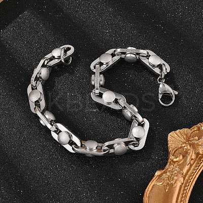 304 Stainless Steel Link Chains Bracelets BJEW-P351-02P-1