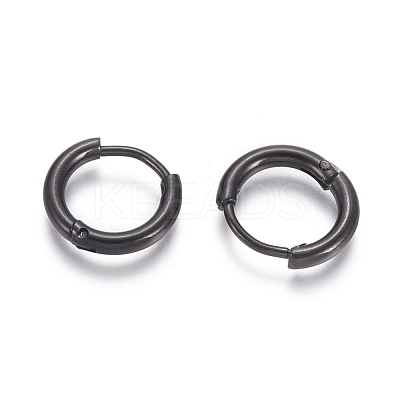 304 Stainless Steel Huggie Hoop Earrings EJEW-F111A-13mm-B-1