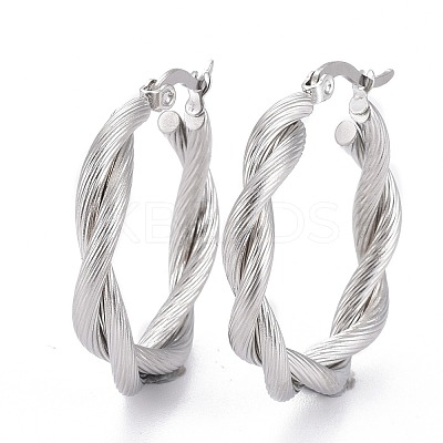 304 Stainless Steel Hoop Earring EJEW-F257-18-1
