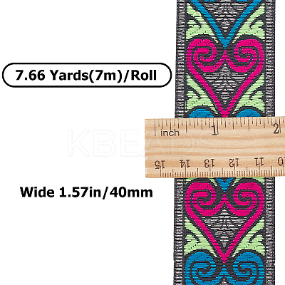 7M Flat Embroidery Polyester Ribbons OCOR-WH0003-011B-1