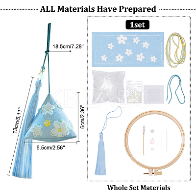 DIY Embroidery Zongzi Sachet Pendant Decoration Kits for Dragon Boat Festival DIY-WH0033-56A-1