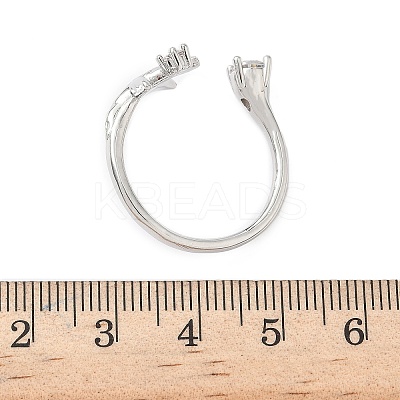 Brass Micro Pave Cubic Zirconia Cuff Rings for Women RJEW-H256-08P-1