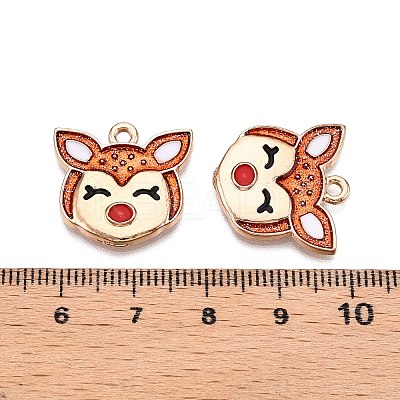 Christmas Theme Rack Plating Alloy Enamel Pendants ENAM-T021-13KCG-1