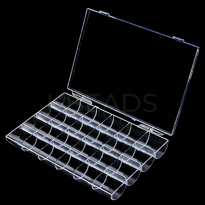 1Pc 24 Grids Plastic Nail Art Jewelry Storage Boxes OBOX-SP0001-01-1