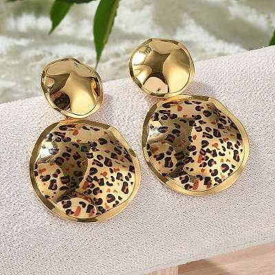 304 Stainless Steel Enamel Stud Earrings EJEW-Z084-15G-04-1