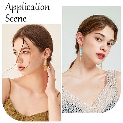 50Pcs 4 Style Rack Plating Brass & 304 Stainless Steel Leverback Earring Findings DIY-CN0002-53-1