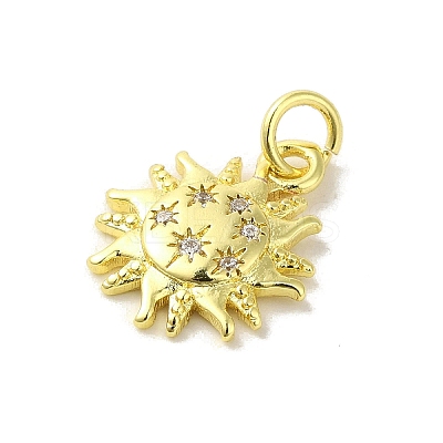 Brass Micro Pave Cubic Zirconia Pendants KK-M283-23G-01-1