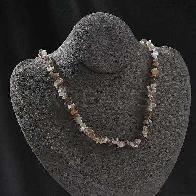 Natural Supper 7 Rutilated Quartz Chip Beaded Necklaces for Men Women NJEW-G159-01V-1