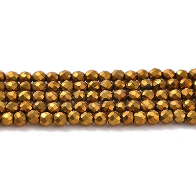 Electroplate Glass Beads Strands GLAA-H021-01A-FP04-1