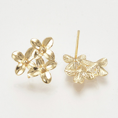Brass Stud Earring Findings KK-T027-108G-1