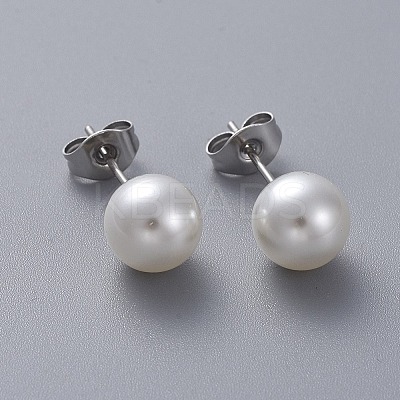 Plastic Imitation Pearl Stud Earrings LS-STAS-D0001-03-P-1