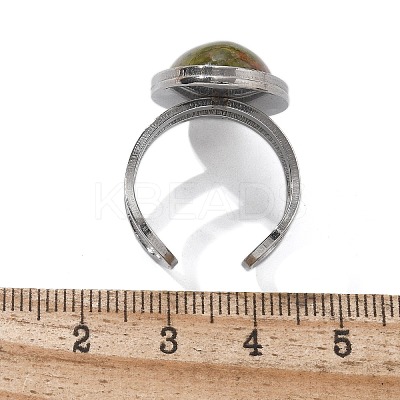 Oval Natural & Synthetic Gemstone Finger Rings RJEW-M062-02P-19-1