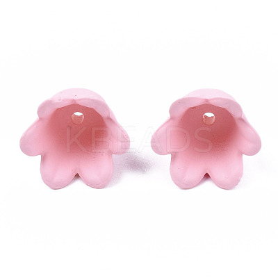 Rubberized Style Opaque Acrylic Bead Caps ACRP-T010-01C-1