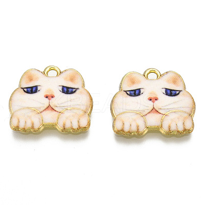 Rack Plating Printed Alloy Pendants LS-ENAM-N055-177D-1