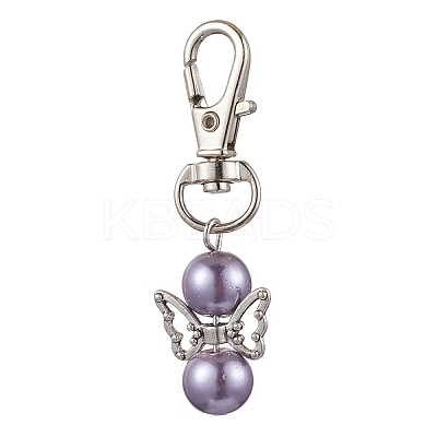 Angel Glass Pearl Pendant Decoration HJEW-JM02601-1