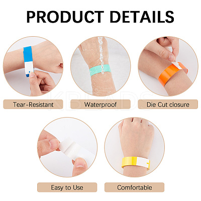 300Pcs Synthetic Paper Polypropylene Disposable Wristbands BJEW-SP0001-09A-1