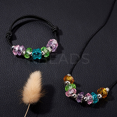 180Pcs 9 Colors Transparent Resin European Beads RPDL-MP0001-02-1