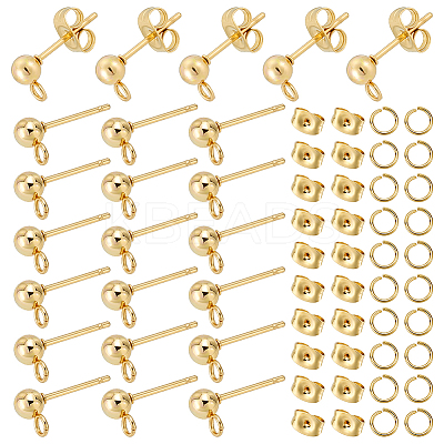 100Pcs 304 Stainless Steel Ball Stud Earring Findings DIY-UN0004-36-1