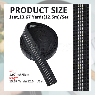 25M Flat Polypropylene Fiber Striped Elastic Cord/Band EC-FH0001-01A-1